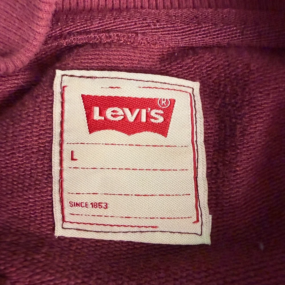 Vintage Levi's Mens L Full Zip Burgundy Maroon Embroidered‎ Logo Full Zip Jacket